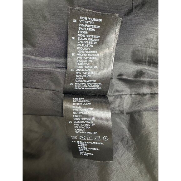 Size 6 Black & White Patterned‎ Open Front Long Jacket w/Pockets Blazer Tweed - Picture 9 of 9